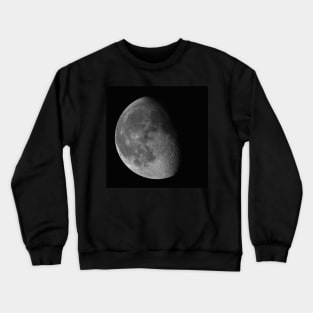 Waning Gibbous Moon isolated on black background Crewneck Sweatshirt